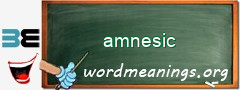 WordMeaning blackboard for amnesic